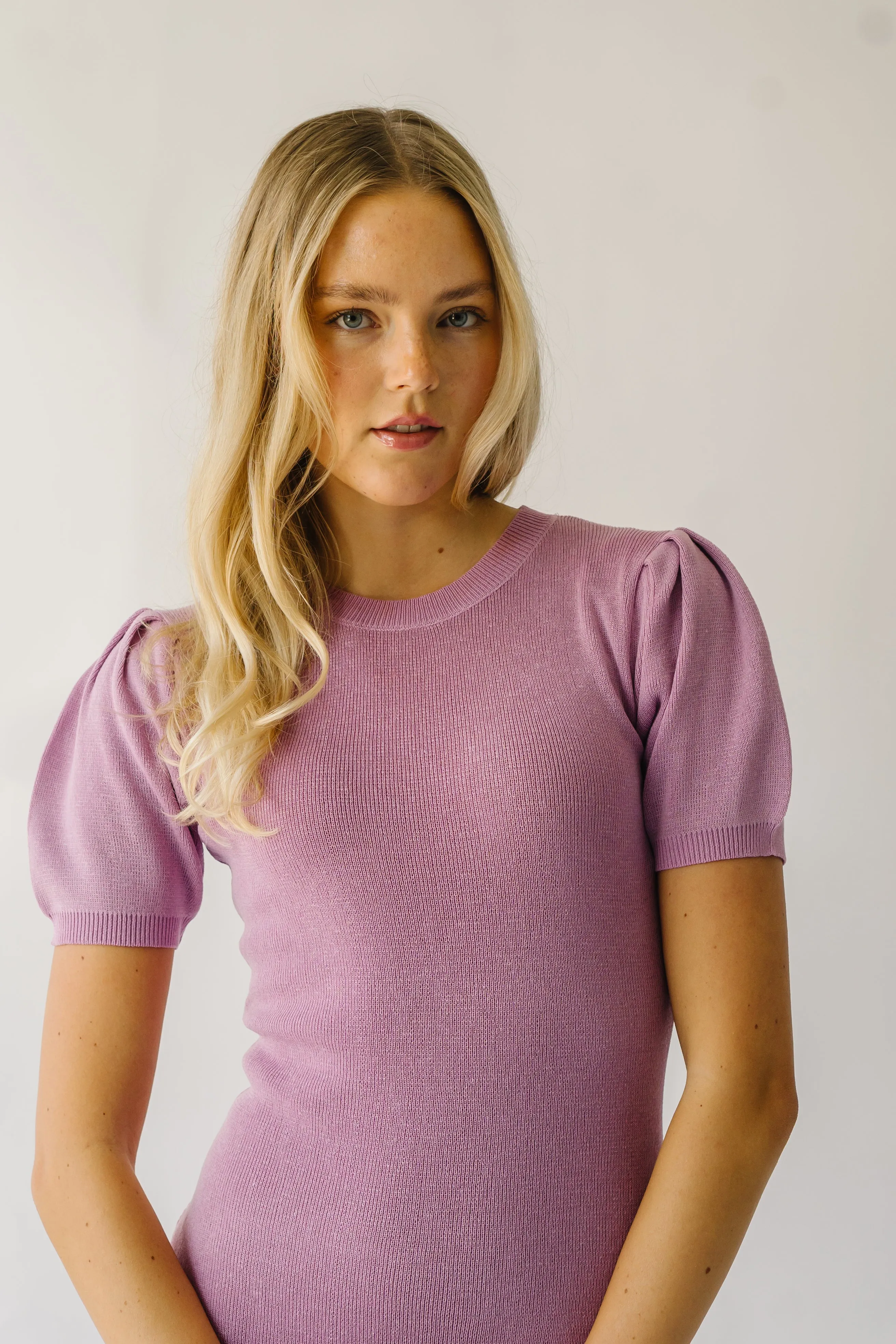 The Sylvan Bodycon Sweater Dress in Lilac