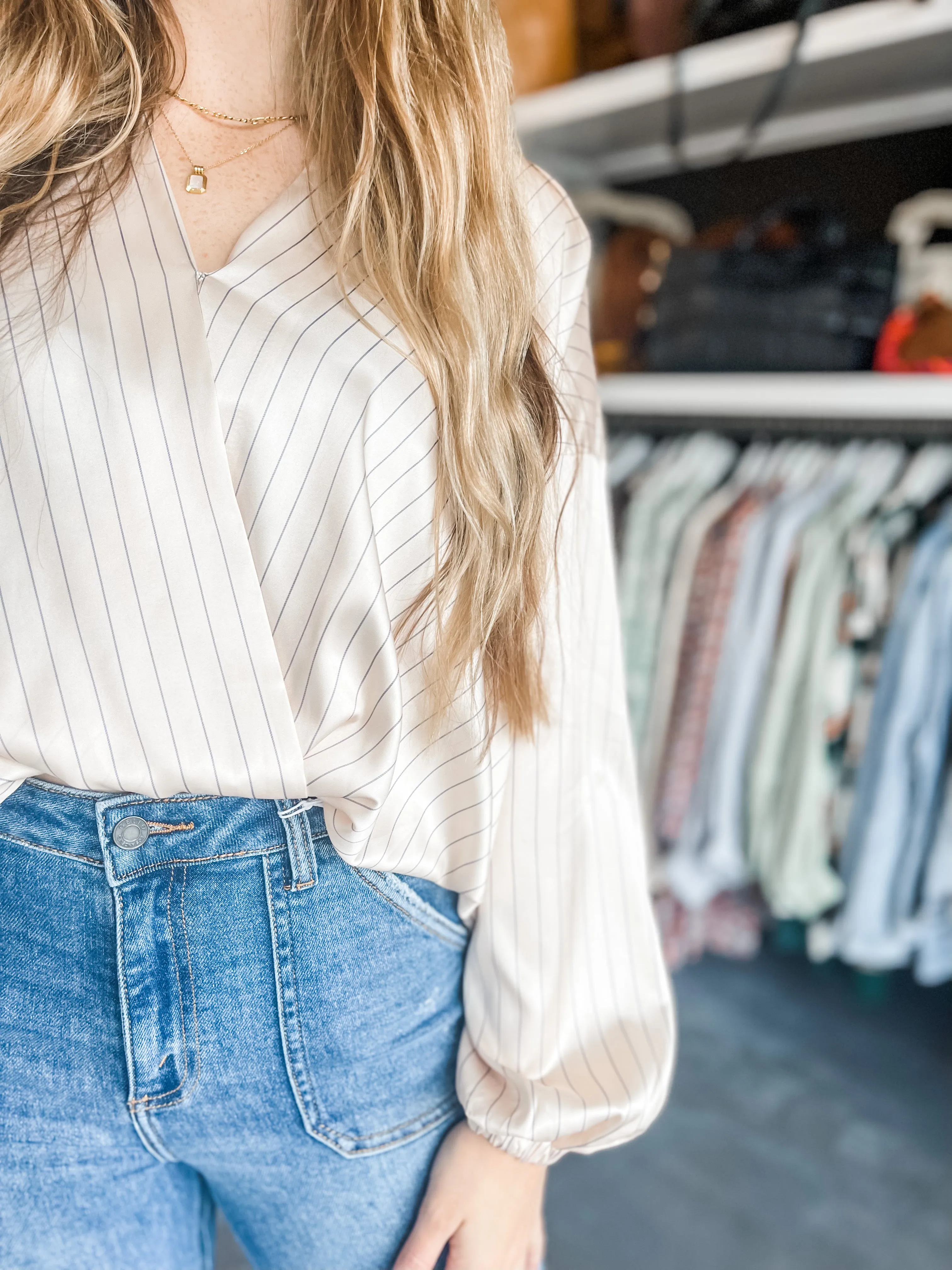 Walk The Line Satin Blouse