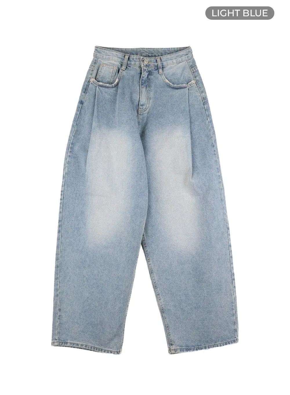 Washed Out Wide Fit Baggy Jeans CA416