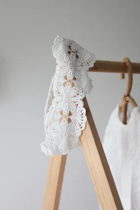 White Crochet Lace Headband